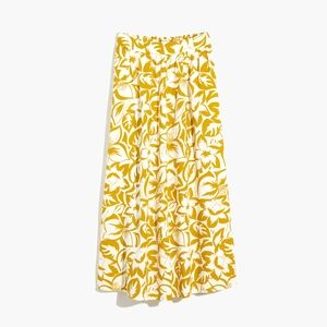 Madewell Linen Blend Shirred Maxi Skirt In Tropicale Floral M